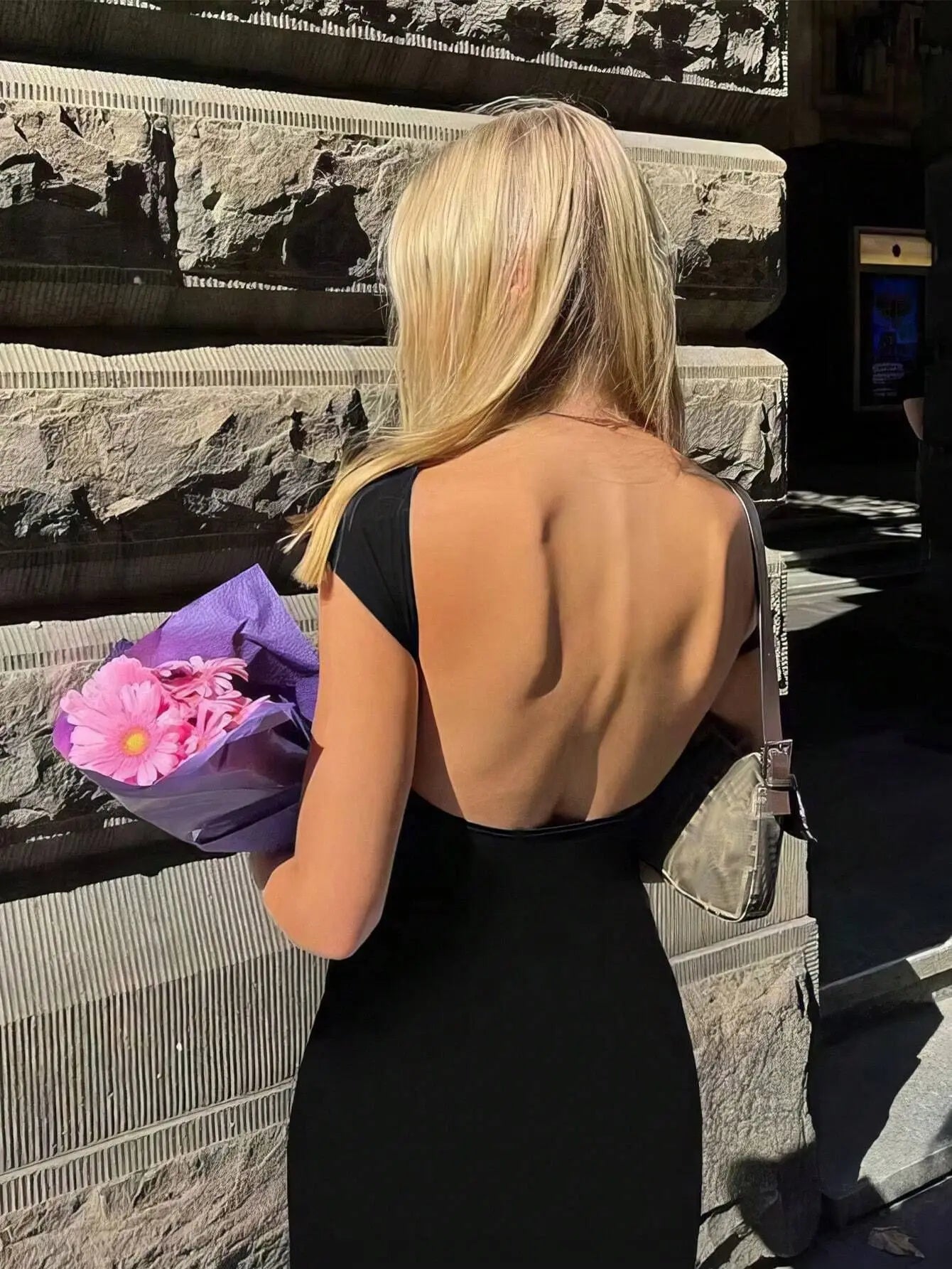 Solid Sexy Backless Maxi Dress Women