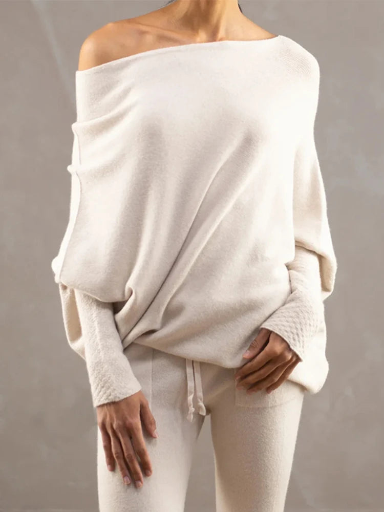 Autumn And Winter New Women's Ribbed Knit Jumper